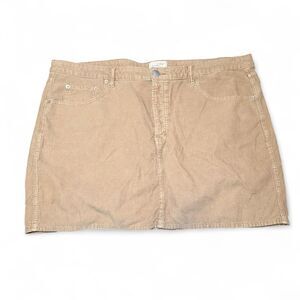 Universal Thread Women’s Size 22 Tan Corduroy Button Front Mini Skirt 100% Cotto